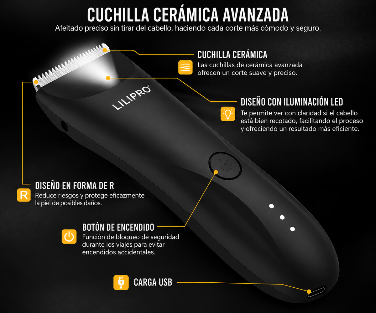 LILIPRO™ – Cortapelos Profesional Recargable