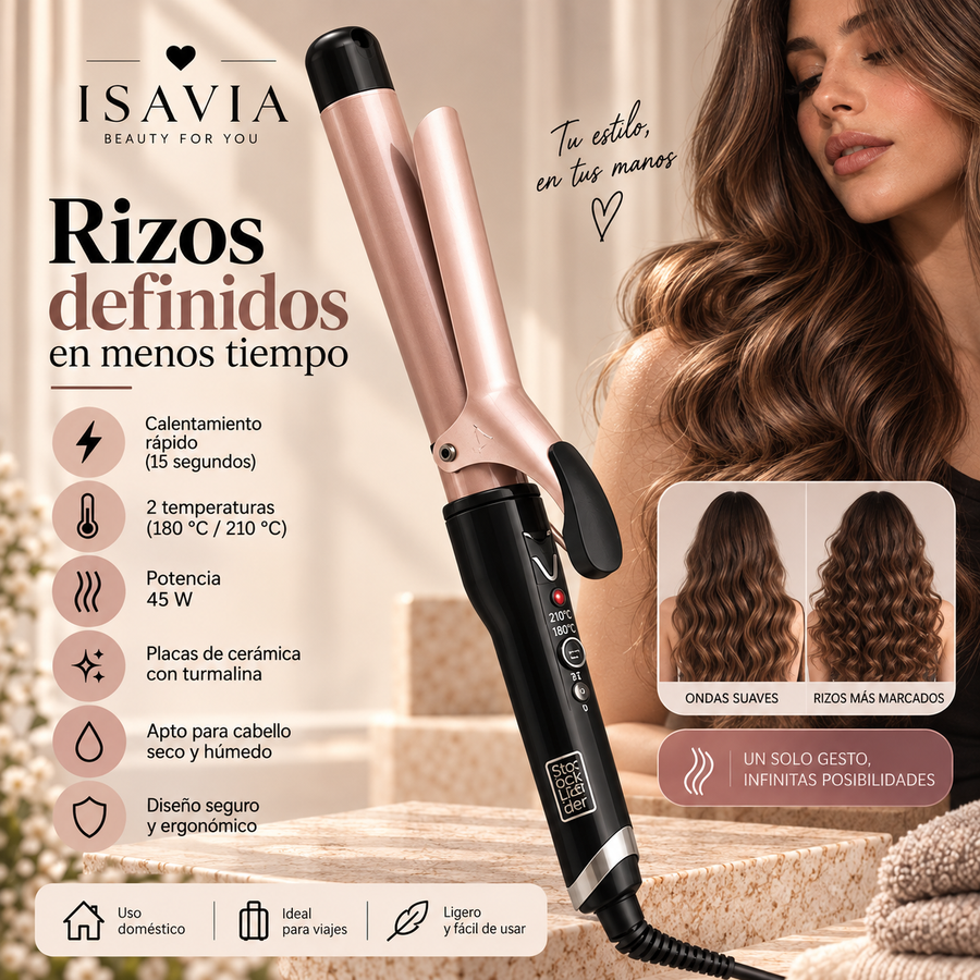 CurlGlow™ — Rizador de Pelo 2 en 1