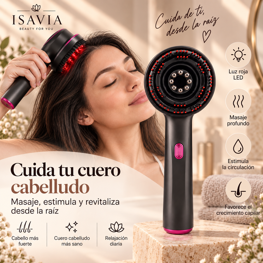 ScalpGlow™ – Masajeador Capilar con Luz Roja