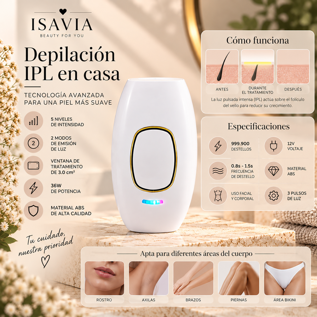 SilkPulse™ — Depiladora IPL de Luz Pulsada