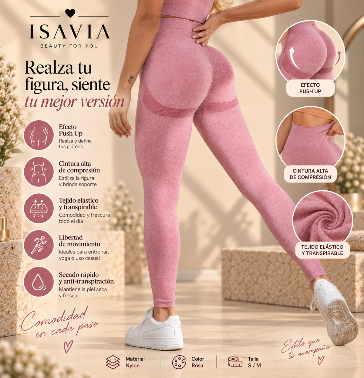 ShapeLift™ — Leggings Push Up de Cintura Alta